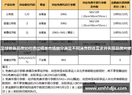 足球装备品牌如何通过精准市场细分满足不同消费群体需求并实现品牌突破